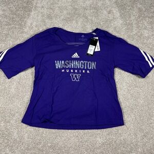 Adidas‎ Washington Huskies Shirt Women's Small Purple NCAA Crop Tee NWT